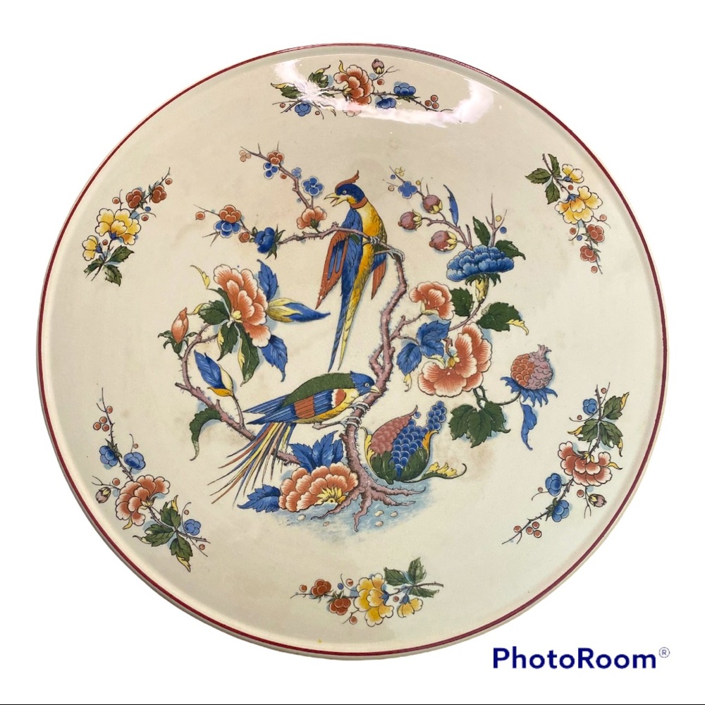 VILLEROY & BOCH Antique 12" Chop Plate (Round Platter) ROUEN Pattern HTF.